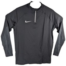 Nike 1/4 Zip Pullover Athletic Top Mens Size L Large Black and Gray Slim... - $50.06