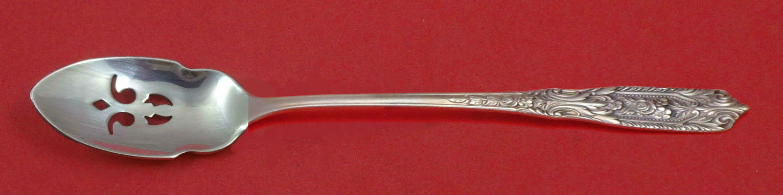 Primary image for Milburn Rose By Westmorland Sterling Olive Spoon Pierced Long 7 3/8" Custom