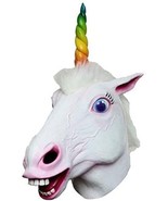 Rainbow Unicorn Halloween Full Head Costume Latex Mask Cosplay Adult One... - £39.56 GBP