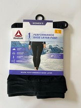 Reebok Women&#39;s Warm Performance Base Layer Pants Size Large Black Brand NEW - £6.22 GBP