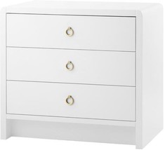 Side Table BUNGALOW 5 BRYANT Modern Contemporary Ring Pull White Lacquered - £1,525.97 GBP