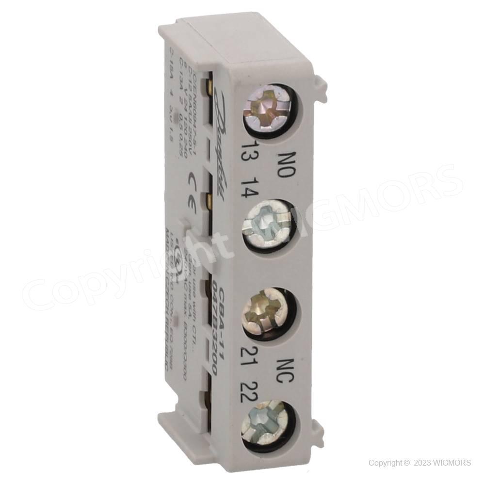 Auxiliary Contact Block Danfoss CBA 11 circuit breakers CTI 1NO+1NC 047B... - $12.34