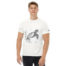 New Gildan Mens Classic Tee Shirt Short Sleeve White Nautical Turtle Design Crew - £19.58 GBP+
