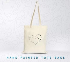 Jute bag, fabric bag cotton, tote bag jute bag, painted, cotton - £13.19 GBP+