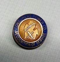 MICHIGAN CONSUMERS POWER COMPANY RECOGNITION SERVICE 10 YEAR PIN ENAMEL ... - £27.52 GBP
