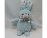 Vintage 10&quot; Dan Dee Blue Bunny Rabbit With Red Striped Bowtie Plush Animal  - £20.93 GBP
