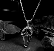 Punk Stainless Steel Goul Ghost Necklace - £7.65 GBP