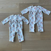 Janie and Jack Baby (2) Floral Scalloped Edge One-Piece Rompers Twins 6-... - $39.99