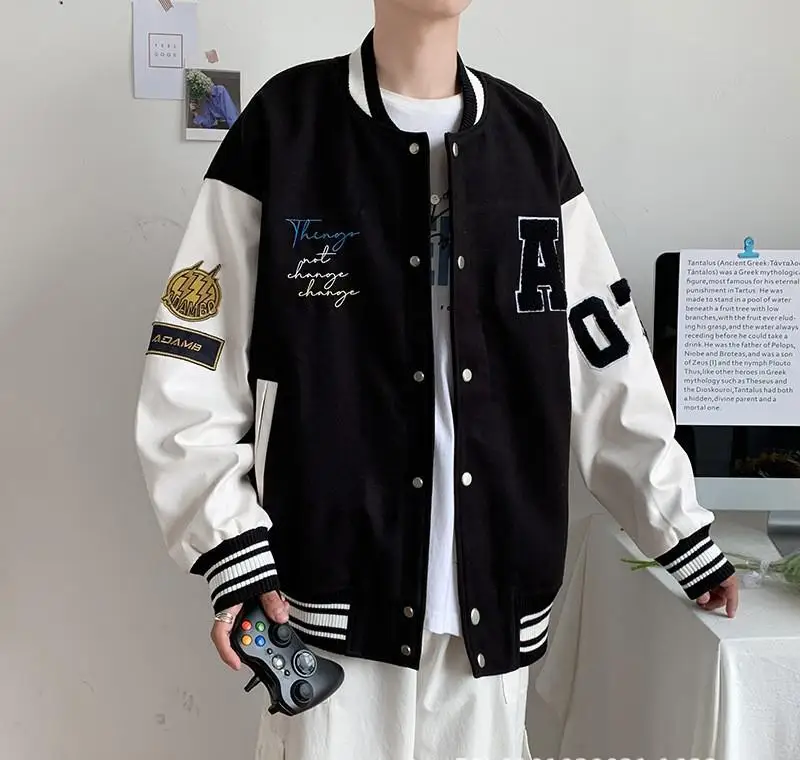  Tweed Baseball Uniform Men&#39;s Jackets Fashion School Varsity Bomber Windbreaker  - £162.30 GBP