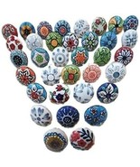 10 X Mix Vintage Look Flower Ceramic Knobs Pulls USA SELLER Fast Shipping - £15.44 GBP