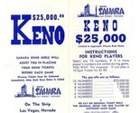 Hotel Sahara Las Vegas Nevada Instructions for Keno Players  Brochure 1970s - $21.78