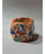 Vintage Asian Oriental Japanese Style Ceramic Cube Ashtray 1950s ? - $9.49