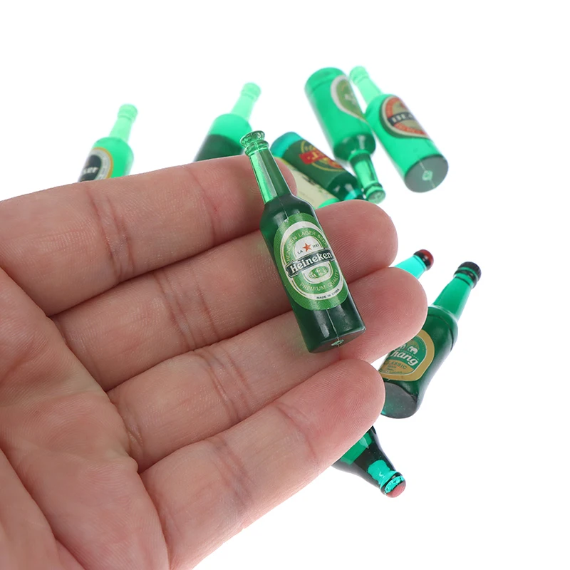 10Pcs New Creative 1/12 Dollhouse Miniature Simulation Green Bottles Dolls House - £5.78 GBP