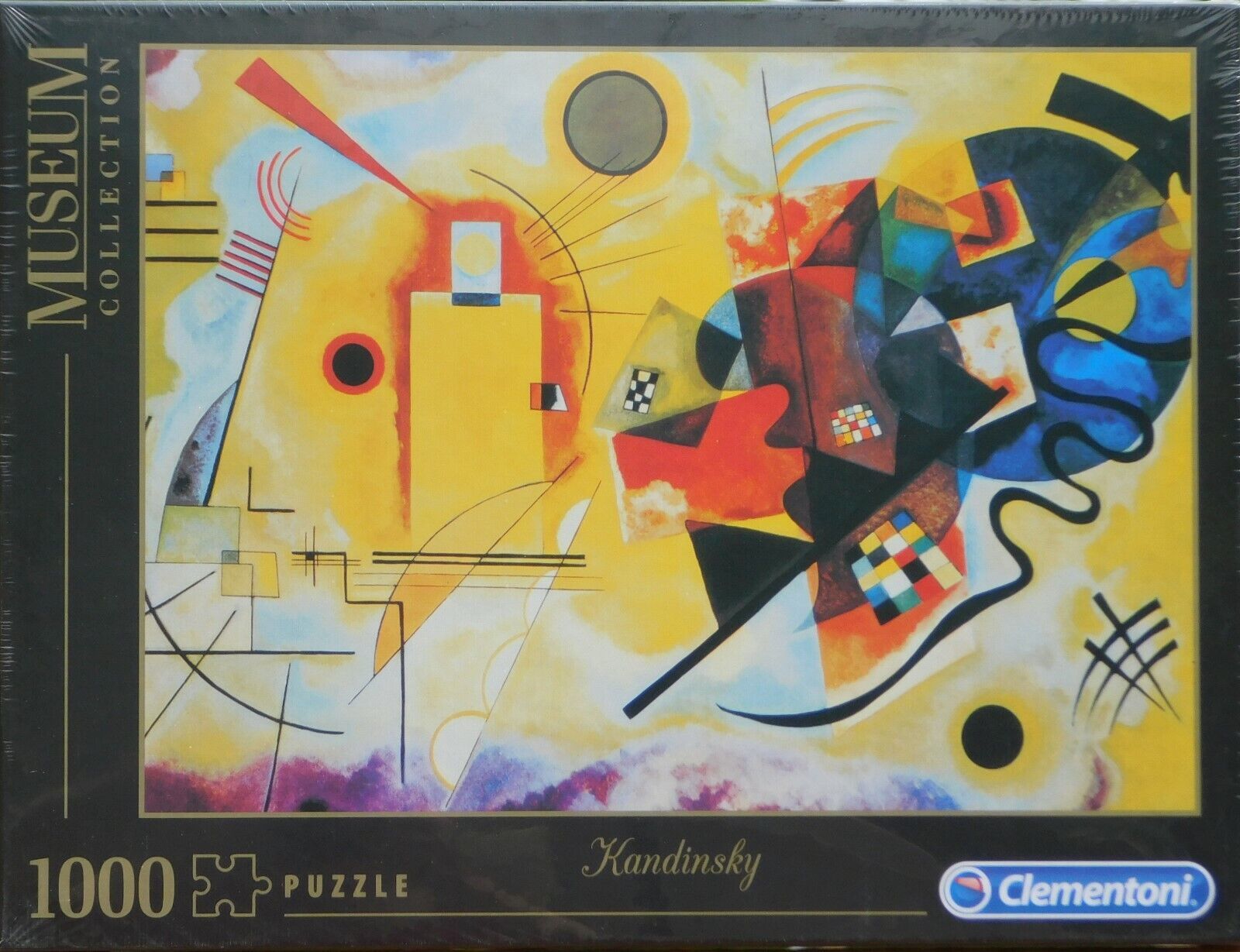 Clemontoni Kandinsky Yellow Red Blue 1000 pc Jigsaw Puzzle Abstract Art - £13.32 GBP