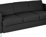 Office Star Pacific Sofa With Padded Box Spring Seats And Silver Finish ... - $1,297.99