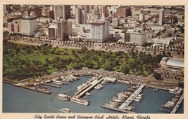 City Yacht Basin &amp; Biscayne Boulevard Hotels Miami Florida FL 1952 Postcard D48 - £2.35 GBP