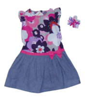 NWT Gymboree Girls Purple Pink Floral Chambray Dress Curlies 18-24 Months NEW - £15.17 GBP