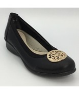 Charlie Paige Comfort Flats Size 6 Slip On Shoes Black Gold Tone Metal M... - $265.71 MXN