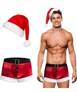 Men&#39;s Christmas Lingerie Sexy Santa Outfits Red Boxers Holiday Briefs Wi... - $238.76 MXN
