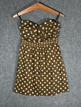 Ixia Dress Brown Polka Dot Women Small Ruffled Short Casual Party Size S... - £11.95 GBP