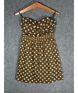 Ixia Dress Brown Polka Dot Women Small Ruffled Short Casual Party Size S... - £11.91 GBP