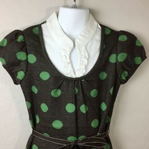 Candie&#39;s Girl&#39;s Brown Dress Everyday Play Polka Dots Green Belted Size 8 - £23.89 GBP