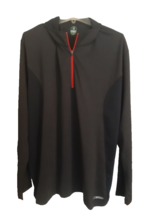 Men&#39;s PGA Tour Pro Series Gray &amp; Black Long Sleeve Polo Shirt 1/4 Zip Red Zip - £18.80 GBP