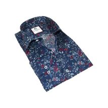 Men's Shirt By CASILA Turkey Cotton Blend Long Sleeves 501660-01 navy Floral image 4