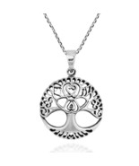 Enchanted Heart Tree of Life .925 Sterling Silver Necklace - £13.93 GBP