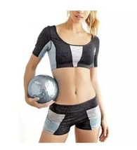 Free People FP Movement Six Pack Grey Combo 2-Piece Shorts &amp; Top Set S (4-6) New - £39.57 GBP