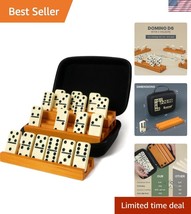 Compact Double 6 Dominoes Set with Travel Case &amp; Domino Racks for Easy G... - $49.50
