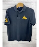 Polo Ralph Lauren Triple Pony Polo Shirt Black #3 Sleeve Custom Fit Vint... - £17.60 GBP