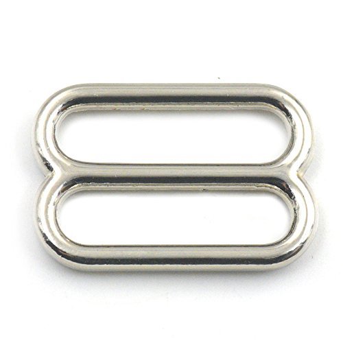 Bluemoona 6 Pcs - 1" 25mm Widemouth Triglides Webbing Slides Metal Round 4 Leath
