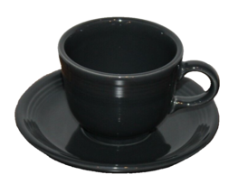 Fiestaware Slate Black Gray Grey Mug Cup &amp; Saucer Set of 2 pcs. Retired - £8.63 GBP