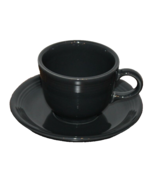 Fiestaware Slate Black Gray Grey Mug Cup &amp; Saucer Set of 2 pcs. Retired - £8.53 GBP
