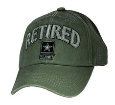 Army Retired 3-D Star Logo Od Olive Military Hat Cap - £26.98 GBP