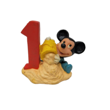 Vintage Mickey Mouse Number 1 Birthday PVC Figure Disney Applause Cake Topper - £7.63 GBP
