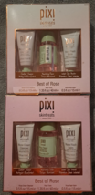 2PK NEW Pixi Skintreats Best Of Rose 3 Piece Set Cream Cleanser Tonic Flash Balm - £14.99 GBP