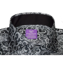 Men Shirt J.Valintin Turkey-Usa 100% Egyption Cotton High Collar 7164-10 gray image 10