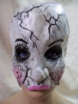 Creepy Damaged Doll Costume Chinless Mask Broken Cracked China Shattered... - $183.51 MXN