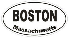 Boston Massachusetts Oval Bumper Sticker or Helmet Sticker D1376 Euro Oval - £1.08 GBP+