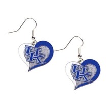 Aminco Kentucky Wildcats UK Swirl Heart Dangle Logo Earring Set Charm Gift NCAA - £11.22 GBP