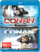 Conan the Barbarian + Conan Destroyer Blu-ray | Schwarzenegger | Region B - £14.67 GBP