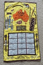 Pure Cotton Tea Towel 1974 Calendar Aboriginal Art Australian Artifacts - £9.61 GBP