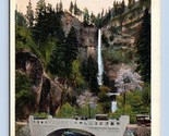 Multnomah Falls E Ponti Columbia Fiume Oregon O Unp Wb Cartolina L15 - $7.13