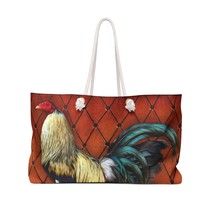 Personalised/Non-Personalised Weekender Bag, Chicken/Rooster, Brown Leather look - £39.08 GBP