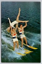 Water Ski Show Trio Cypress Gardens Florida Greetings Postcard G39 - $4.95