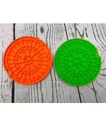 Lick Mat for Dogs Dog Slow Feeder Mat Dog Distraction Device Green Orange - £15.86 GBP