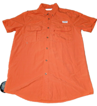 Magellan Outdoors Orange Mens Vented Fishing Shirt Medium Loose Fit Mag WIck - £10.59 GBP