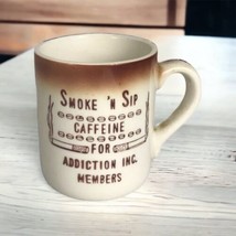 Vintage Sip N Smoke Mug Caffeine for Addiction Members Coffee Cup Replac... - £13.18 GBP